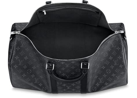 black and grey lv|Keepall Bandoulière 55 Monogram Eclipse .